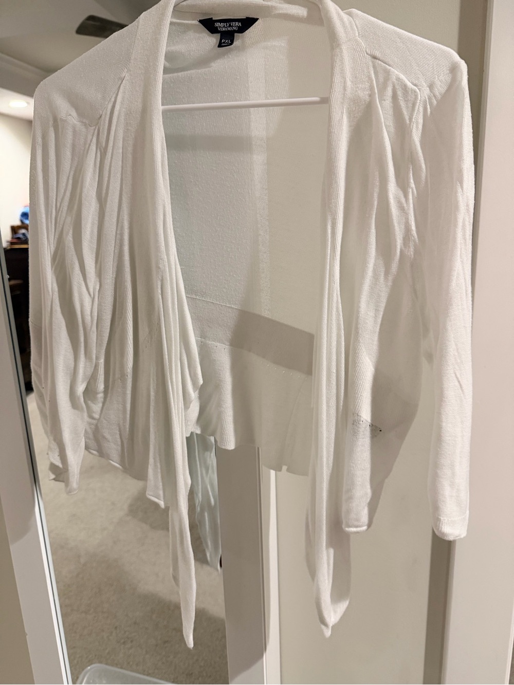 Simply Vera Vera Wang White Open-Front Cardigan/shrug